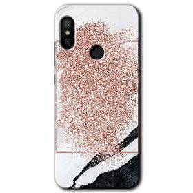Xiaomi Redmi Note 6 Pro Simli Mermer Baskılı Uyumlu Silikon Kılıf