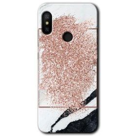 Xiaomi Redmi Note 6 Pro Simli Mermer Baskılı Uyumlu Silikon Kılıf