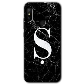 Xiaomi Redmi Note 6 Pro Siyah Mermer Desenli Ö Harfi Baskılı Uyumlu Silikon Kılıf