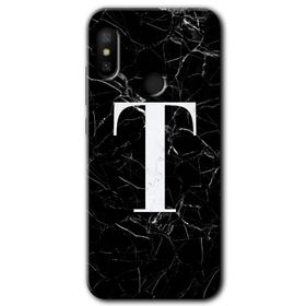 Xiaomi Redmi Note 6 Pro Siyah Mermer Desenli Ö Harfi Baskılı Uyumlu Silikon Kılıf