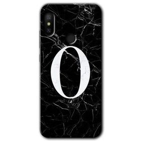 Xiaomi Redmi Note 6 Pro Siyah Mermer Desenli Ö Harfi Baskılı Uyumlu Silikon Kılıf