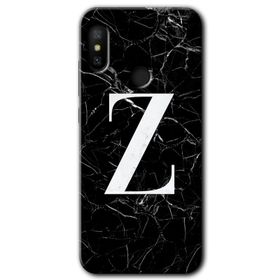Xiaomi Redmi Note 6 Pro Siyah Mermer Desenli Y Harfi Baskılı Uyumlu Silikon Kılıf