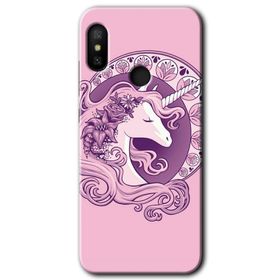 Xiaomi Redmi Note 6 Pro Unicorn Pembe Baskılı Uyumlu Silikon Kılıf
