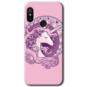 Xiaomi Redmi Note 6 Pro Unicorn Pembe Baskılı Uyumlu Silikon Kılıf