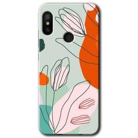 Xiaomi Redmi Note 6 Pro Vektör Çiçekler Baskılı Uyumlu Silikon Kılıf