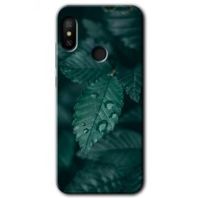 Xiaomi Redmi Note 6 Pro Yağmurlu Yaprak Baskılı Uyumlu Silikon Kılıf