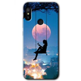 Xiaomi Redmi Note 6 Pro Yalnız Kadın Baskılı Uyumlu Silikon Kılıf