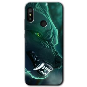 Xiaomi Redmi Note 6 Pro Yeşil Kurt Baskılı Uyumlu Silikon Kılıf