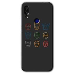 Xiaomi Redmi Note 7 Avengers Minimalism Baskılı Uyumlu Silikon Kılıf