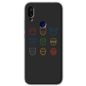 Xiaomi Redmi Note 7 Avengers Minimalism Baskılı Uyumlu Silikon Kılıf