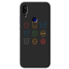 Xiaomi Redmi Note 7 Avengers Minimalism Baskılı Uyumlu Silikon Kılıf