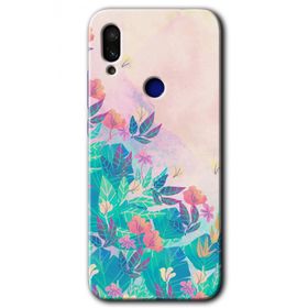 Xiaomi Redmi Note 7 Çizim Yapraklar Baskılı Uyumlu Silikon Kılıf