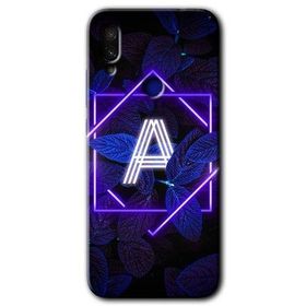 Xiaomi Redmi Note 7 Dark Neon Yaprak A Harfi Baskılı Uyumlu Silikon Kılıf