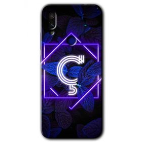 Xiaomi Redmi Note 7 Dark Neon Yaprak C Harfi Baskılı Uyumlu Silikon Kılıf