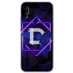 Xiaomi Redmi Note 7 Dark Neon Yaprak D Harfi Baskılı Uyumlu Silikon Kılıf