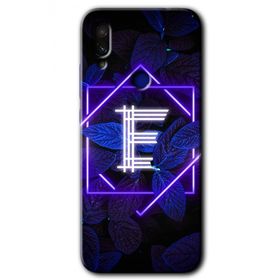 Xiaomi Redmi Note 7 Dark Neon Yaprak E Harfi Baskılı Uyumlu Silikon Kılıf