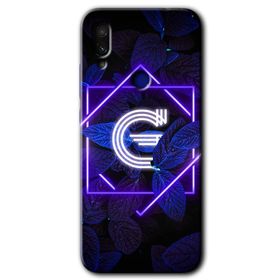 Xiaomi Redmi Note 7 Dark Neon Yaprak G Harfi Baskılı Uyumlu Silikon Kılıf