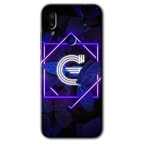 Xiaomi Redmi Note 7 Dark Neon Yaprak G Harfi Baskılı Uyumlu Silikon Kılıf