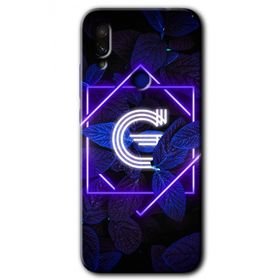 Xiaomi Redmi Note 7 Dark Neon Yaprak G Harfi Baskılı Uyumlu Silikon Kılıf