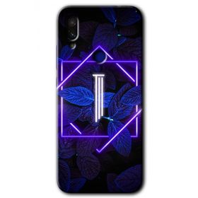 Xiaomi Redmi Note 7 Dark Neon Yaprak I Harfi Baskılı Uyumlu Silikon Kılıf