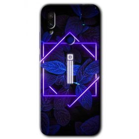 Xiaomi Redmi Note 7 Dark Neon Yaprak I Harfi Baskılı Uyumlu Silikon Kılıf