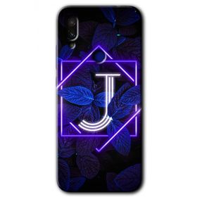 Xiaomi Redmi Note 7 Dark Neon Yaprak J Harfi Baskılı Uyumlu Silikon Kılıf