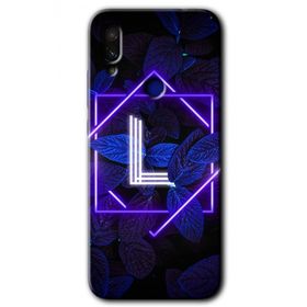 Xiaomi Redmi Note 7 Dark Neon Yaprak L Harfi Baskılı Uyumlu Silikon Kılıf
