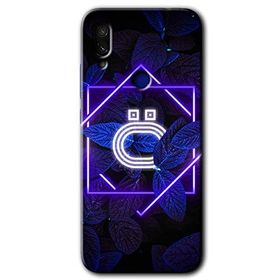Xiaomi Redmi Note 7 Dark Neon Yaprak Ö Harfi Baskılı Uyumlu Silikon Kılıf