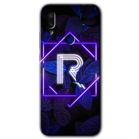 Xiaomi Redmi Note 7 Dark Neon Yaprak R Harfi Baskılı Uyumlu Silikon Kılıf