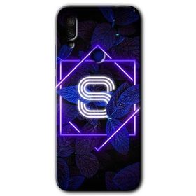 Xiaomi Redmi Note 7 Dark Neon Yaprak S Harfi Baskılı Uyumlu Silikon Kılıf