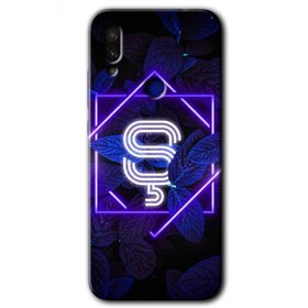 Xiaomi Redmi Note 7 Dark Neon Yaprak S Harfi Baskılı Uyumlu Silikon Kılıf