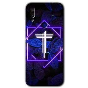 Xiaomi Redmi Note 7 Dark Neon Yaprak T Harfi Baskılı Uyumlu Silikon Kılıf