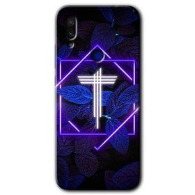 Xiaomi Redmi Note 7 Dark Neon Yaprak T Harfi Baskılı Uyumlu Silikon Kılıf