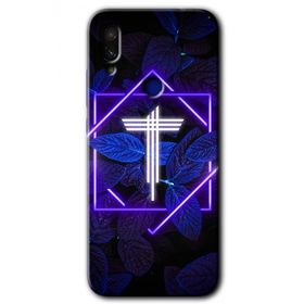 Xiaomi Redmi Note 7 Dark Neon Yaprak T Harfi Baskılı Uyumlu Silikon Kılıf