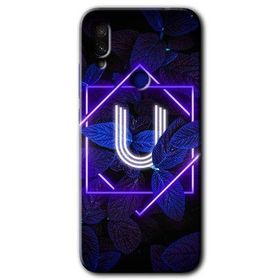 Xiaomi Redmi Note 7 Dark Neon Yaprak Ü Harfi Baskılı Uyumlu Silikon Kılıf