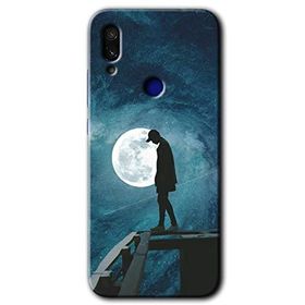 Xiaomi Redmi Note 7 Dolunay Yalnızlık Baskılı Uyumlu Silikon Kılıf