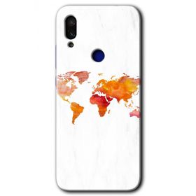 Xiaomi Redmi Note 7 Dünya Haritası Baskılı Uyumlu Silikon Kılıf