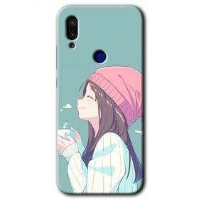 Xiaomi Redmi Note 7 Happy Girl Baskılı Uyumlu Silikon Kılıf
