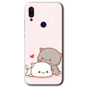 Xiaomi Redmi Note 7 Kedi Aşkı Baskılı Uyumlu Silikon Kılıf