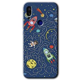 Xiaomi Redmi Note 7 Kedi Galaksi Baskılı Uyumlu Silikon Kılıf