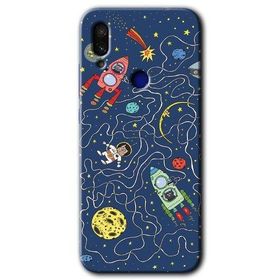 Xiaomi Redmi Note 7 Kedi Galaksi Baskılı Uyumlu Silikon Kılıf