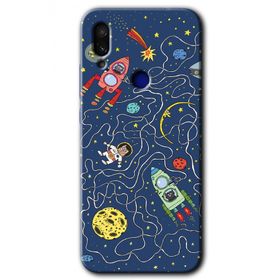 Xiaomi Redmi Note 7 Kedi Galaksi Baskılı Uyumlu Silikon Kılıf