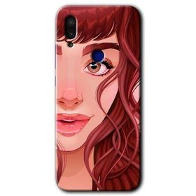 Xiaomi Redmi Note 7 Kızıl Kız Baskılı Uyumlu Silikon Kılıf