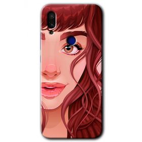 Xiaomi Redmi Note 7 Kızıl Kız Baskılı Uyumlu Silikon Kılıf