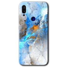 Xiaomi Redmi Note 7 Mavi Buzul Baskılı Uyumlu Silikon Kılıf