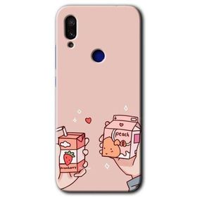 Xiaomi Redmi Note 7 Meyveli Süt Baskılı Uyumlu Silikon Kılıf