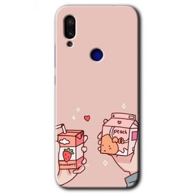Xiaomi Redmi Note 7 Meyveli Süt Baskılı Uyumlu Silikon Kılıf
