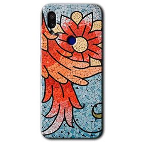 Xiaomi Redmi Note 7 Mozaik Çiçek Baskılı Uyumlu Silikon Kılıf