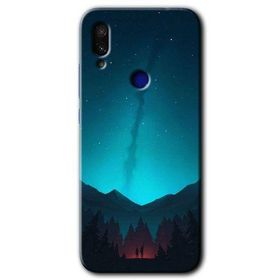 Xiaomi Redmi Note 7 Night Fores Mount Baskılı Uyumlu Silikon Kılıf