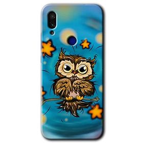 Xiaomi Redmi Note 7 Owl Bird Stars Baskılı Uyumlu Silikon Kılıf